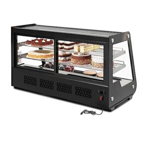 KoolMore CDC-7C-BK 48 in. Refrigerated Bakery Display Case with Clear Glass Front, Sliding Rear Doors, LED Lighting, Adjustable Temperature, and Dual Shelving for Baked Goods in Black, 7 cu. ft