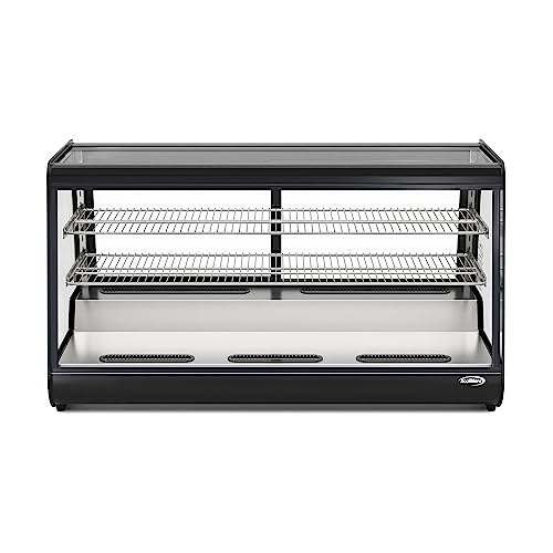 KoolMore CDC-7C-BK 48 in. Refrigerated Bakery Display Case with Clear Glass Front, Sliding Rear Doors, LED Lighting, Adjustable Temperature, and Dual Shelving for Baked Goods in Black, 7 cu. ft