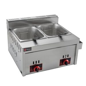 Deep Fryer with Temperature Control, Deep Fryers with Baskets, Commercial Gas Deep Fryer, for Restaurant Kitchen