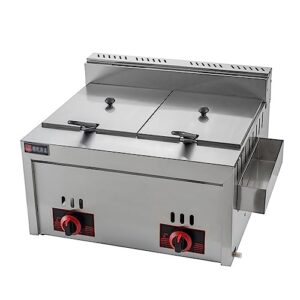 Deep Fryer with Temperature Control, Deep Fryers with Baskets, Commercial Gas Deep Fryer, for Restaurant Kitchen