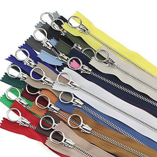 Exquisite Zipper，5# Zipper 2Pcs 20cm Close-End Auto Lock Circle Platinum Plating Zipper Type 9 20cm (Color : Type 13, Size : 20cm)