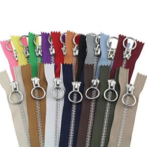 Exquisite Zipper，5# Zipper 2Pcs 20cm Close-End Auto Lock Circle Platinum Plating Zipper Type 9 20cm (Color : Type 13, Size : 20cm)