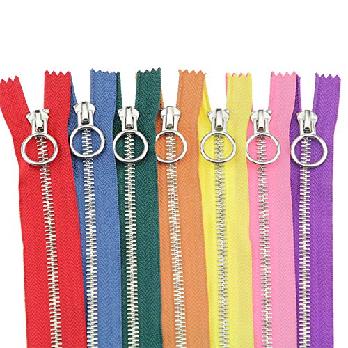 Exquisite Zipper，5# Zipper 2Pcs 20cm Close-End Auto Lock Circle Platinum Plating Zipper Type 9 20cm (Color : Type 13, Size : 20cm)