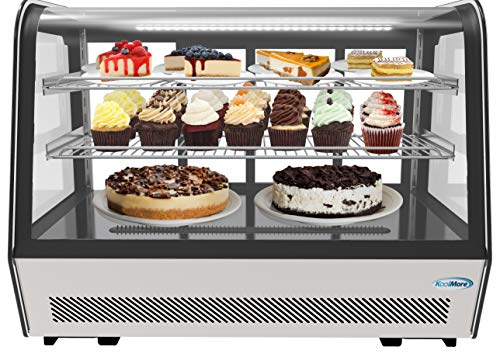 KoolMore - CDC-5C-BK 35" NSF Commercial Countertop Refrigerator Display Case Merchandiser with LED Lighting - 5.6 cu. ft, Black and Stainless Steel & SYBO SB-6000 Commercial Grade Soup Kettle, Black