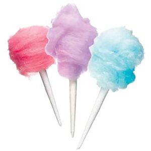 Perfectware 2 Pack Cotton Candy Floss Sugar with 100 Count Paper Cotton Candy Cones. Pink Vanilla and Blue Raspberry& PW Cotton Candy Cone 100ct Cotton Candy Cones 100ct