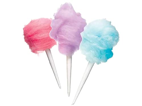 Perfectware 2 Pack Cotton Candy Floss Sugar with 100 Count Paper Cotton Candy Cones. Pink Vanilla and Blue Raspberry& PW Cotton Candy Cone 100ct Cotton Candy Cones 100ct