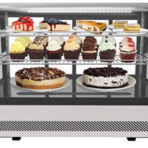 KoolMore - CDC-5C-BK 35" NSF Commercial Countertop Refrigerator Display Case Merchandiser with LED Lighting - 5.6 cu. ft, Black and Stainless Steel & SCDC-8P-SSL Commercial-Refrigerator, 71 Inch
