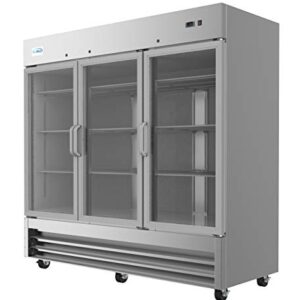 KoolMore RIR-3D-GD Commercial Refrigerator, Triple Door, Stainless Steel,66.5 cubic feet & 29" Stainless Steel Solid Door Commercial Reach-in Refrigerator Cooler - 19 cu. ft (RIR-1D-SS-19C)