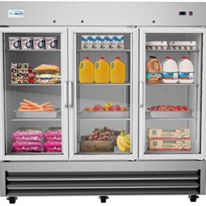 KoolMore RIR-3D-GD Commercial Refrigerator, Triple Door, Stainless Steel,66.5 cubic feet & 29" Stainless Steel Solid Door Commercial Reach-in Refrigerator Cooler - 19 cu. ft (RIR-1D-SS-19C)