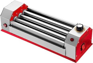 hotdog roller grill stainless steel hot dog roller machine, commercial sausage grill cooker machine, 0-250 temperature control, with oil pan, commercial and household hot dog machine (size : 3 tubes