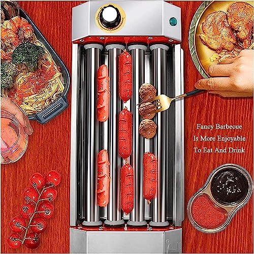 hotdog roller grill Stainless Steel Hot Dog Roller Machine, Commercial Sausage Grill Cooker Machine, 0-250 Temperature Control, With Oil Pan, Commercial and Household Hot Dog Machine (Size : 3 Tubes