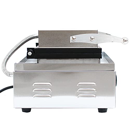 110V 1500W Commercial Waffle Maker 10Pcs Nonstick Electric Waffle Machine Temperature and Time Control Stainless Steel Rectangle Waffle Maker Waffle Iron for Bakeries Snack Bar Family Restaurant