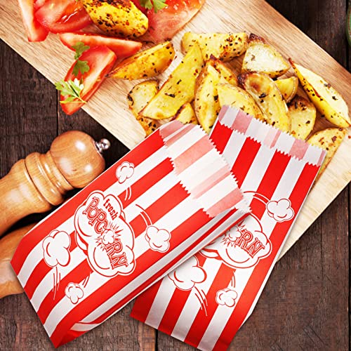 Popcorn Bag Paper Popcorn Bags - 200 Pieces Pop Corner Bags Individual Servings for Popcorn Machine Party Movie Nights Theater Accessories Small Popcorn Bags
