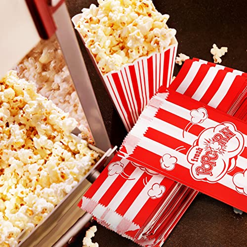 Popcorn Bag Paper Popcorn Bags - 200 Pieces Pop Corner Bags Individual Servings for Popcorn Machine Party Movie Nights Theater Accessories Small Popcorn Bags