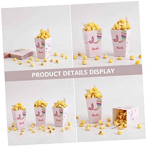 ULTECHNOVO 12pcs Popcorn Boxes Mermaid Chip Box Mini Treat Boxes Mini Popcorn Boxes Candy Popcorn Party Popcorn Boxes Movie Night Treat Box Food Trays Disposable Paper Popcorn Paper Boxes