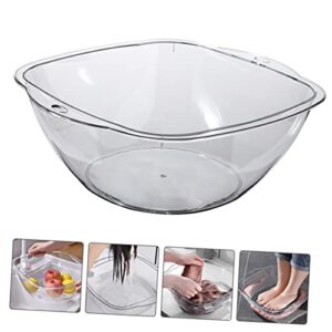 ORFOFE Wash Basin Clear Tub Bathtub Portable Dish Washing Tub for Sink Vegetable Dish Tub for Kitchen Sink Plastic Washtub Transparent Plastic Washing Basin Washbasin for Face Cleansing