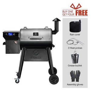 Z GRILLS 2023 Newest Pellet Grill Smoker with PID 2.0 Controller, Meat Probes, Rain Cover, 450E