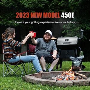 Z GRILLS 2023 Newest Pellet Grill Smoker with PID 2.0 Controller, Meat Probes, Rain Cover, 450E