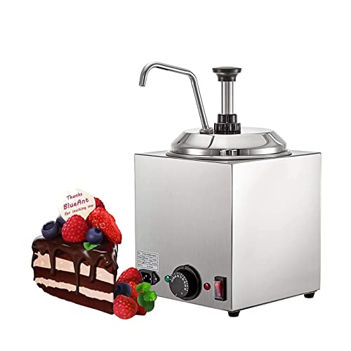 Commercial Cheese Warmer Dispenser, Stainless Steel Chocolate Dispenser with 30-110℃ Temperature Adjustable, 2.5L Capacity Professional Chocolate Sauce Warmer