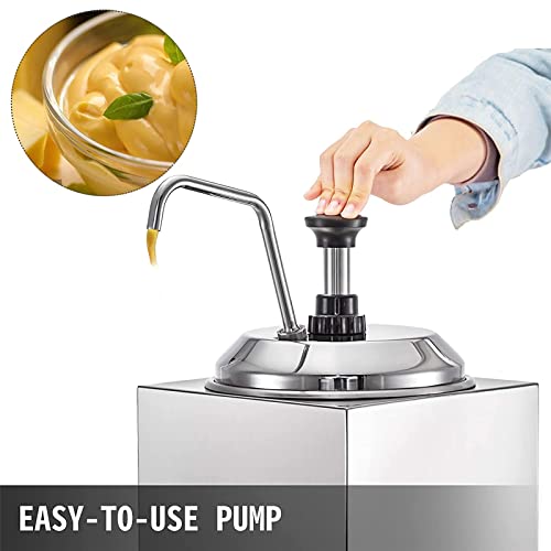 Commercial Cheese Warmer Dispenser, Stainless Steel Chocolate Dispenser with 30-110℃ Temperature Adjustable, 2.5L Capacity Professional Chocolate Sauce Warmer