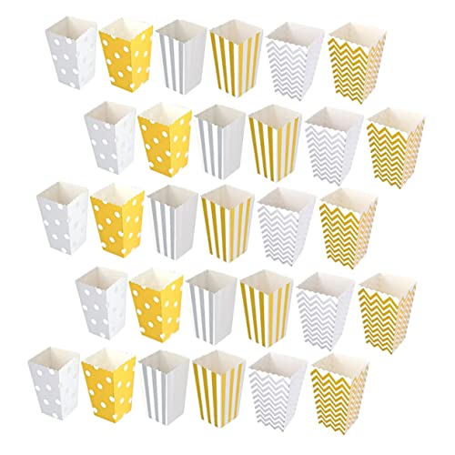 ULTECHNOVO 30pcs Popcorn Boxes Popcorn Box Mini Popcorn Boxes Gift Box Mini Foods Birthday Party Paper Supplies Popcorn Bucket Paper Popcorn Bags Food Grade Paper Food Paper Container