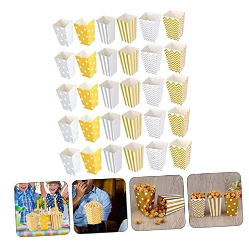 ULTECHNOVO 30pcs Popcorn Boxes Popcorn Box Mini Popcorn Boxes Gift Box Mini Foods Birthday Party Paper Supplies Popcorn Bucket Paper Popcorn Bags Food Grade Paper Food Paper Container