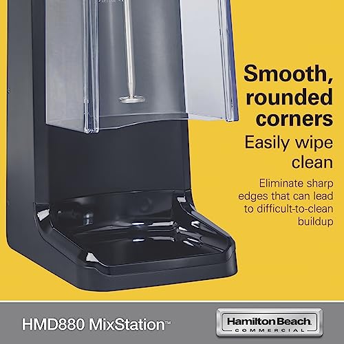 Hamilton Beach Commercial MixStation Drink Mixer, 1/3 HP Brushless Induction Motor, Single Speed, Easy to Clean, NSF Certified HMD880