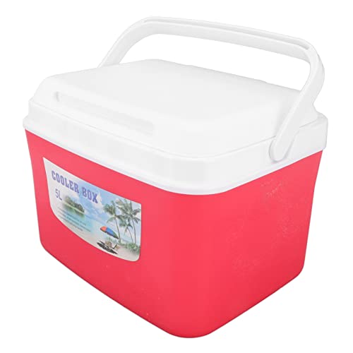 Warmer Cooler,5L Red Constant Temp Long Lasting Portable Refrigerator Box with Handle Suitable for Food Medicine Car Camping