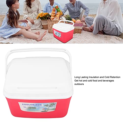 Warmer Cooler,5L Red Constant Temp Long Lasting Portable Refrigerator Box with Handle Suitable for Food Medicine Car Camping
