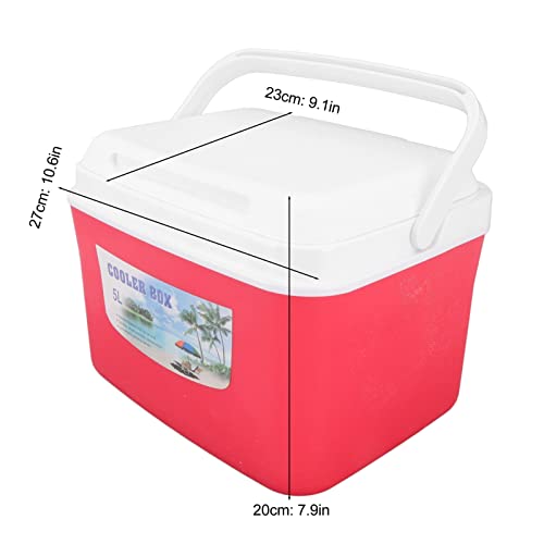 Warmer Cooler,5L Red Constant Temp Long Lasting Portable Refrigerator Box with Handle Suitable for Food Medicine Car Camping