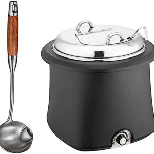 XENITE 304 Stainless Steel Commercial Soup Warmer Pot, 10L Electric Soup Kettle Food Buffet Warmer Machine, for Family Gathering and Restaurant,Black