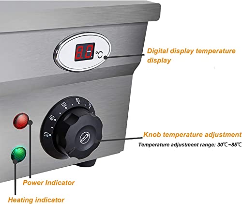 Commercial Food Warmer,2000W Electric Countertop Food Warmer,Stainless Steel Food Steam Table,Automatic Food Soup Heat Preservation Machine,Multifunction Warmer Machine for Restaur