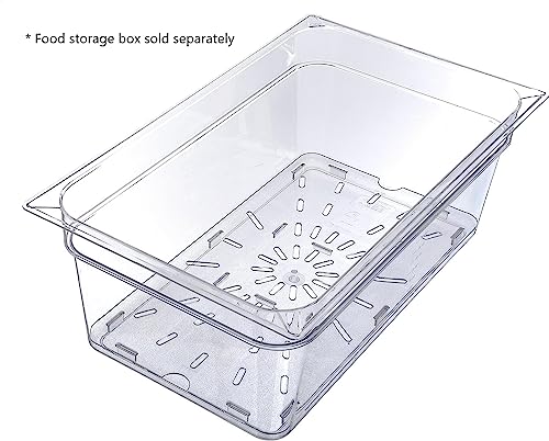 TrueCraftware 12" x 18" Polycarbonate Food Storage Box Drain Shelf Clear Color- Food Storage Box Drain Shelf for Restaurant Kitchen and Cafeteria