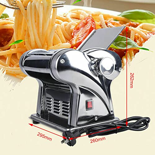 awolsrgiop 110V Commercial Electric Dough Roller Sheeter Noodle Pasta Maker Machine Stainless 135W Noodles Pasta Maker Machine Adjustable Thickness & Two Blades Dumpling Making Machine Roller Machine