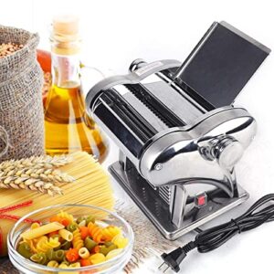 awolsrgiop 110V Commercial Electric Dough Roller Sheeter Noodle Pasta Maker Machine Stainless 135W Noodles Pasta Maker Machine Adjustable Thickness & Two Blades Dumpling Making Machine Roller Machine