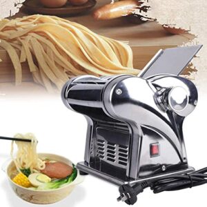 awolsrgiop 110V Commercial Electric Dough Roller Sheeter Noodle Pasta Maker Machine Stainless 135W Noodles Pasta Maker Machine Adjustable Thickness & Two Blades Dumpling Making Machine Roller Machine