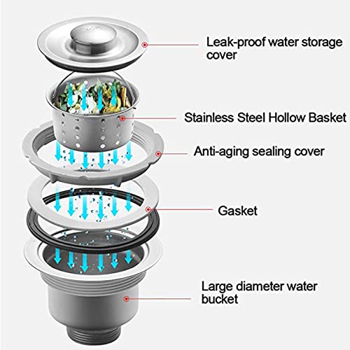 Kitchen Sink, Commercial Stainless Steel Single Bowl Handmade Sink Free?Standing?Utility Floor Mounted Catering Sink with Strainer Bracket for Indoor Garage Farmhouse Cafe Shop (60 * 60 * 80cm)