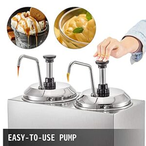 Electric Hot Fudge Warmer,1600W Hot Fudge Warmer with Pump,5L Cheese Sauce Warmer Pump Dispenser,Stainless Steel Heated Pump Food Warmer,Hot Fudge Caramel Butter 30-110℃