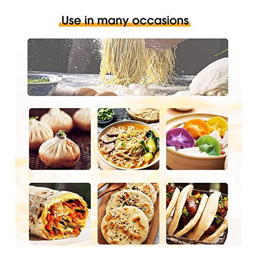 Commercial Pasta Maker Noodle Machine - 1500W Automatic Electric Dumpling Noodle Machine, Multifunctional Spaghetti Pasta Dough Roller Press for Wonton, Buns (65 lbs/hr) (Wide Noodle Blade 5mm)