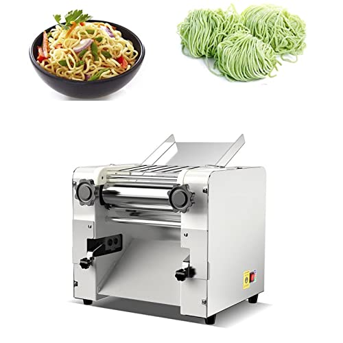 Commercial Pasta Maker Machine - 2200W Automatic Electric Dumpling Noodle Machine, Multifunctional Noodle Pasta Spaghetti Dough Roller Press for Wonton, Buns (Wide Noodle Blade 2mm)