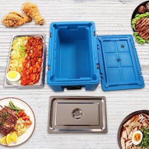 32qt hot box insulated food pan carrier,with insulated soup carrier food warmer and stainless steel pan for canteens, restaurants,camping(32qt)