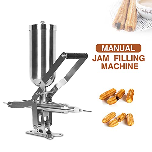 4.5L Manual Jam Filling Machine, Vertical Stainless Steel Donuts Filler, Commercial Paste Liquid Churro Cream Fillers for Bakery, CE/FCC/CCC/PSE