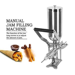 4.5L Manual Jam Filling Machine, Vertical Stainless Steel Donuts Filler, Commercial Paste Liquid Churro Cream Fillers for Bakery, CE/FCC/CCC/PSE