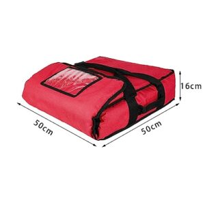 Fenteer Pizza Develivey Bag Pizza Box Develivery Bags Reusable Pizza Warmer Bags Delivery Insulation Bag for Camping Outdoor Professional Restaurant, Red 50x50x16cm