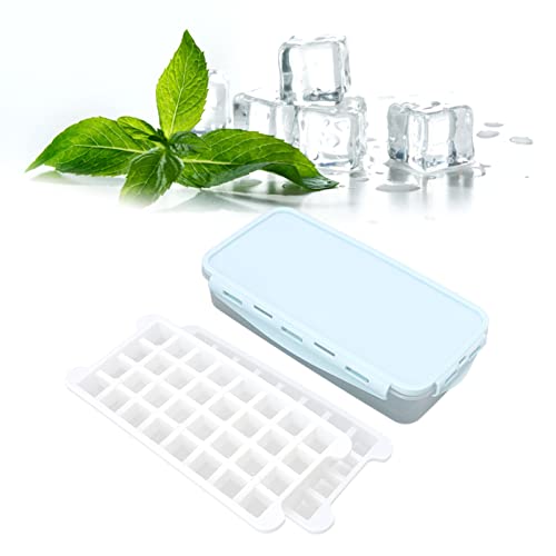 Ice Cube Trays,Square Ice Cube Trays,1.7L Double Layer 64 Grid Ice Mould Box DIY Ice Cube Mold Tray Soft Silicone Ice Mold Maker for Home