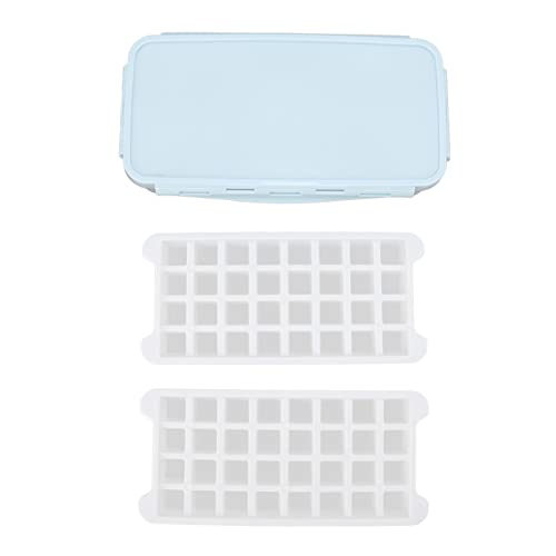 Ice Cube Trays,Square Ice Cube Trays,1.7L Double Layer 64 Grid Ice Mould Box DIY Ice Cube Mold Tray Soft Silicone Ice Mold Maker for Home