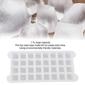 Ice Cube Trays,Square Ice Cube Trays,1.7L Double Layer 64 Grid Ice Mould Box DIY Ice Cube Mold Tray Soft Silicone Ice Mold Maker for Home