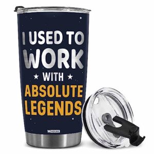 whidobe i used to work with absolute legend coworker retirement new job goodbye workplace office boss, women, men, going away, colleague, farewell, leaving new job, good luck coworker tumbler 20oz ye