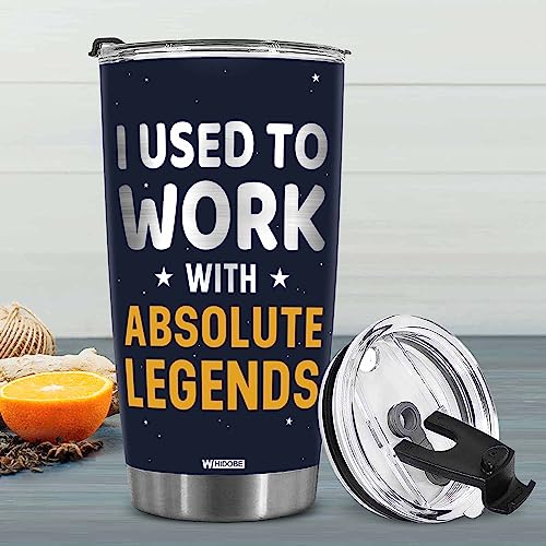 WHIDOBE I Used To Work With Absolute Legend Coworker Retirement New Job Goodbye Workplace Office Boss, Women, Men, Going Away, Colleague, Farewell, Leaving New Job, Good Luck Coworker Tumbler 20OZ Ye