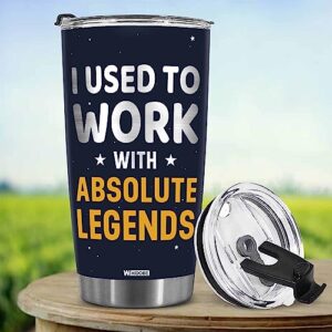 WHIDOBE I Used To Work With Absolute Legend Coworker Retirement New Job Goodbye Workplace Office Boss, Women, Men, Going Away, Colleague, Farewell, Leaving New Job, Good Luck Coworker Tumbler 20OZ Ye